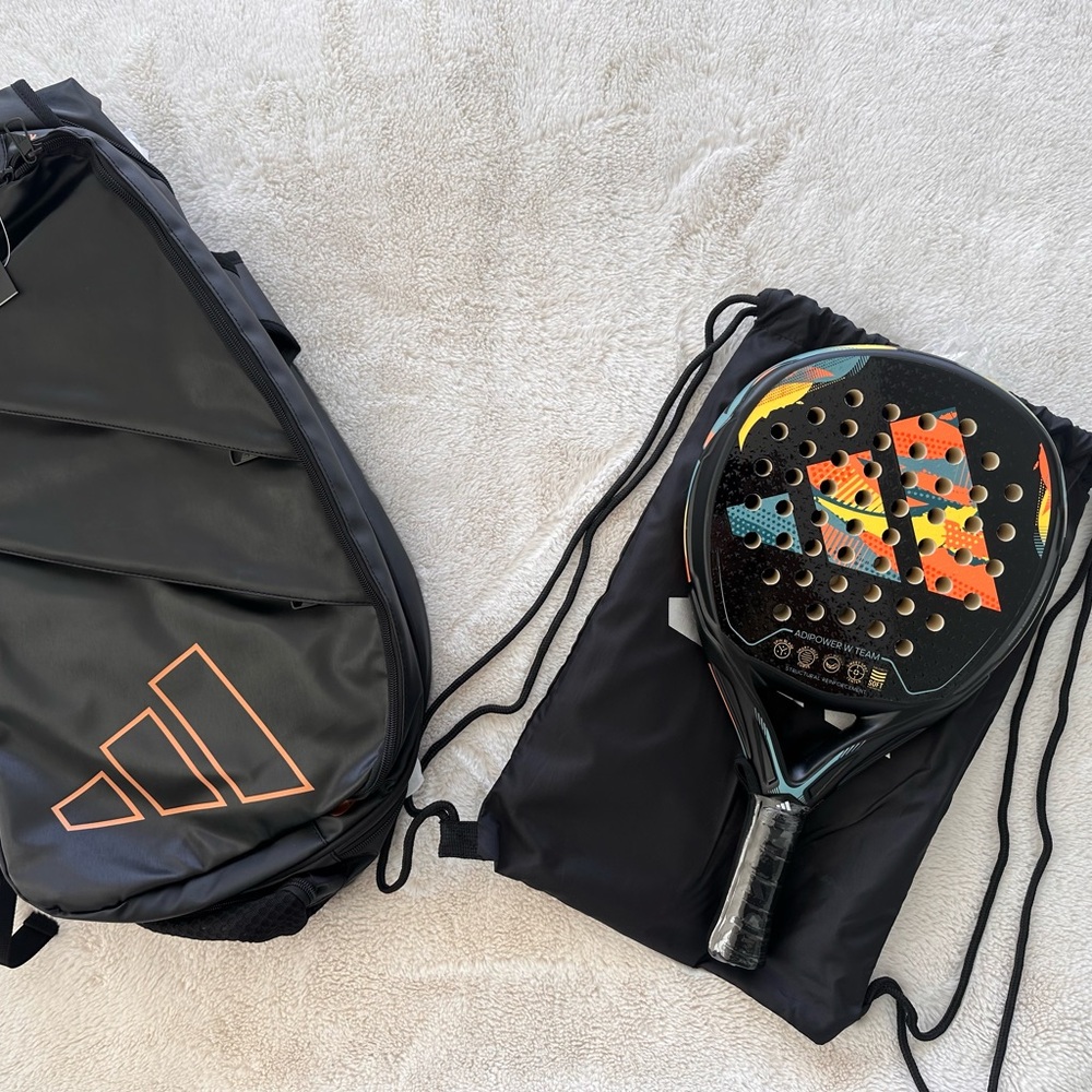 Brand New Adidas Adipower w Team 2023 Racket + Adidas black Racket Bag